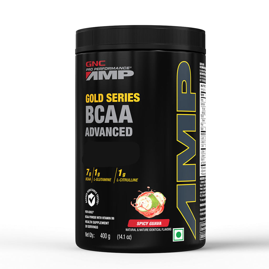 GNC AMP Gold Series BCAA Advanced  Fuels Lean Muscle Strength & Recovery - 400 gms