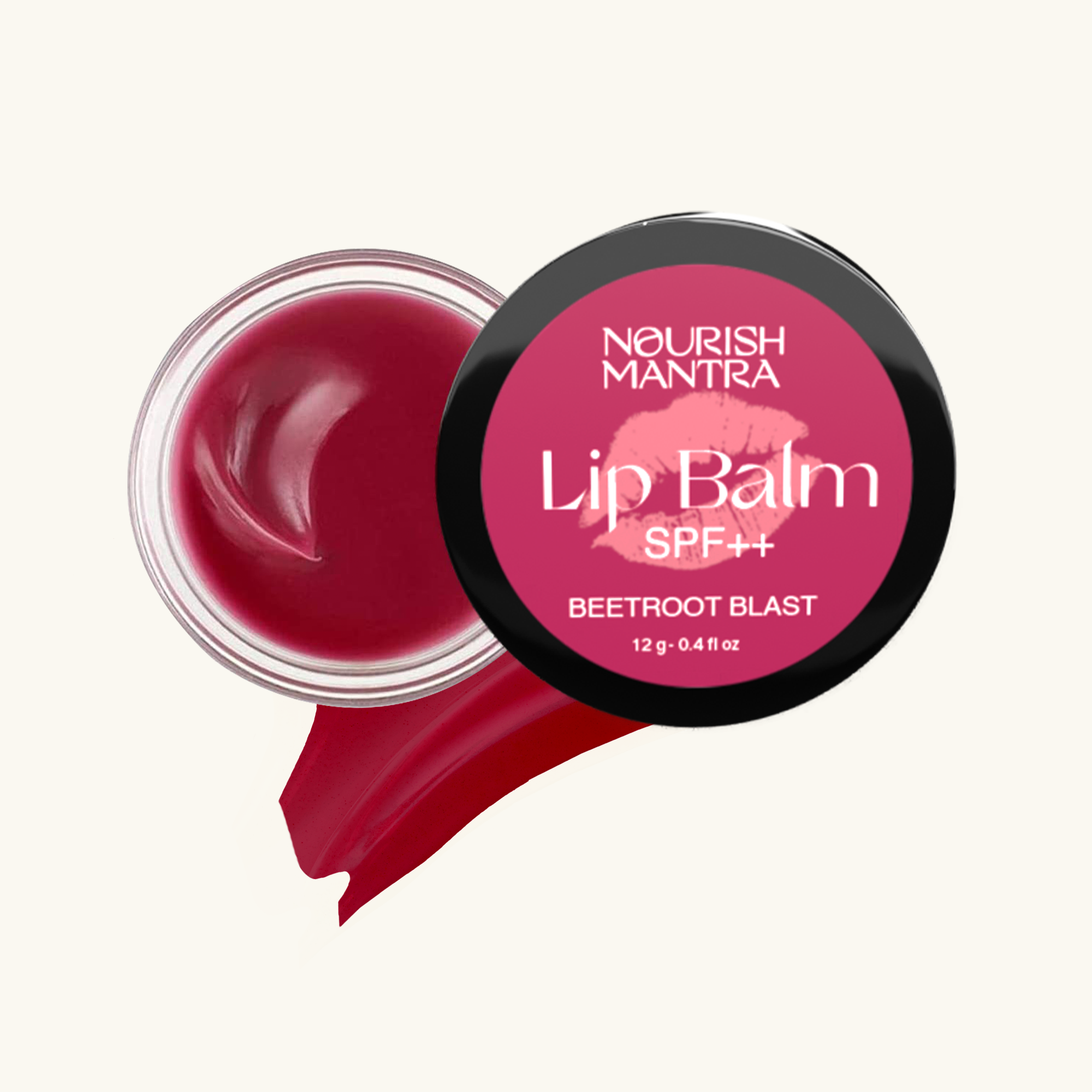 Nourish Mantra Beetroot Blast Lip Balm for Dry Chapped Lips - 12 gms