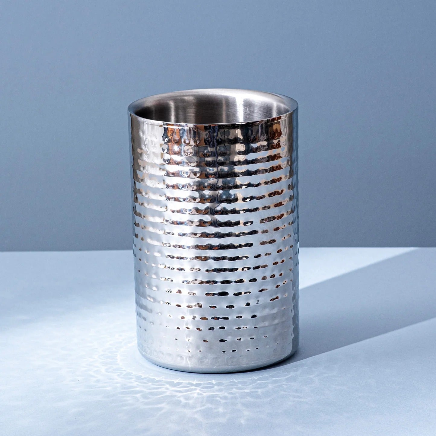 Nestroots Silver Wine Cooler Chiller Double Walled for Sophisticated Cocktails