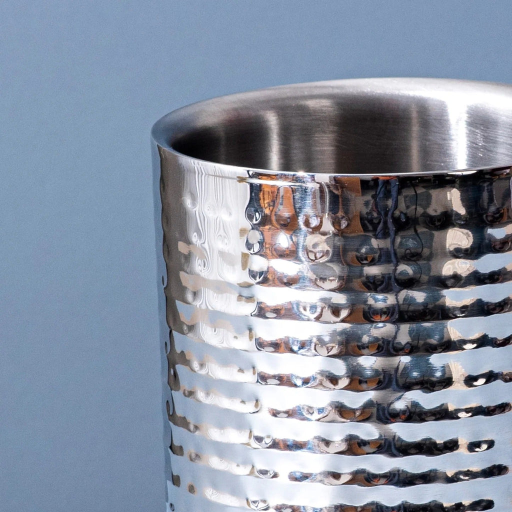 Nestroots Silver Wine Cooler Chiller Double Walled for Sophisticated Cocktails