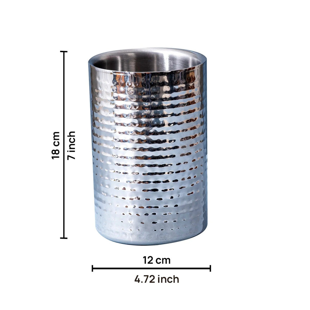 Nestroots Silver Wine Cooler Chiller Double Walled for Sophisticated Cocktails
