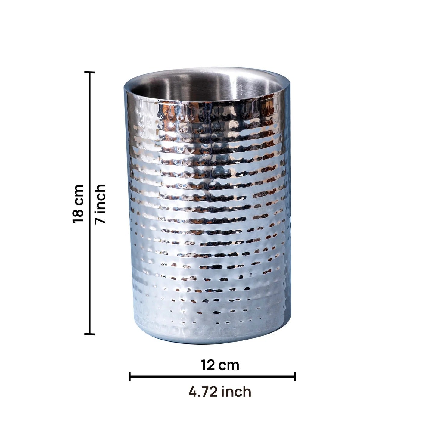 Nestroots Silver Wine Cooler Chiller Double Walled for Sophisticated Cocktails