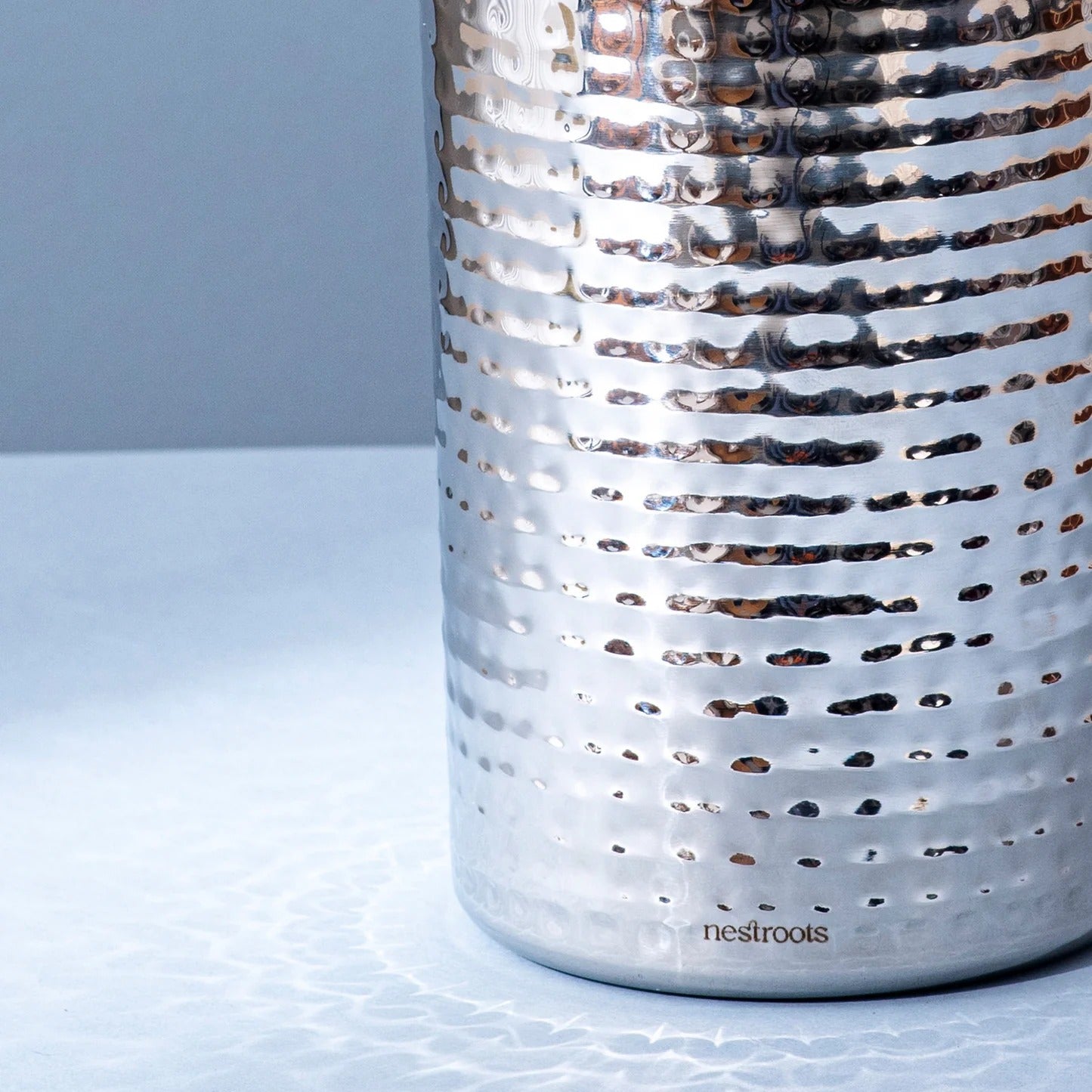 Nestroots Silver Wine Cooler Chiller Double Walled for Sophisticated Cocktails