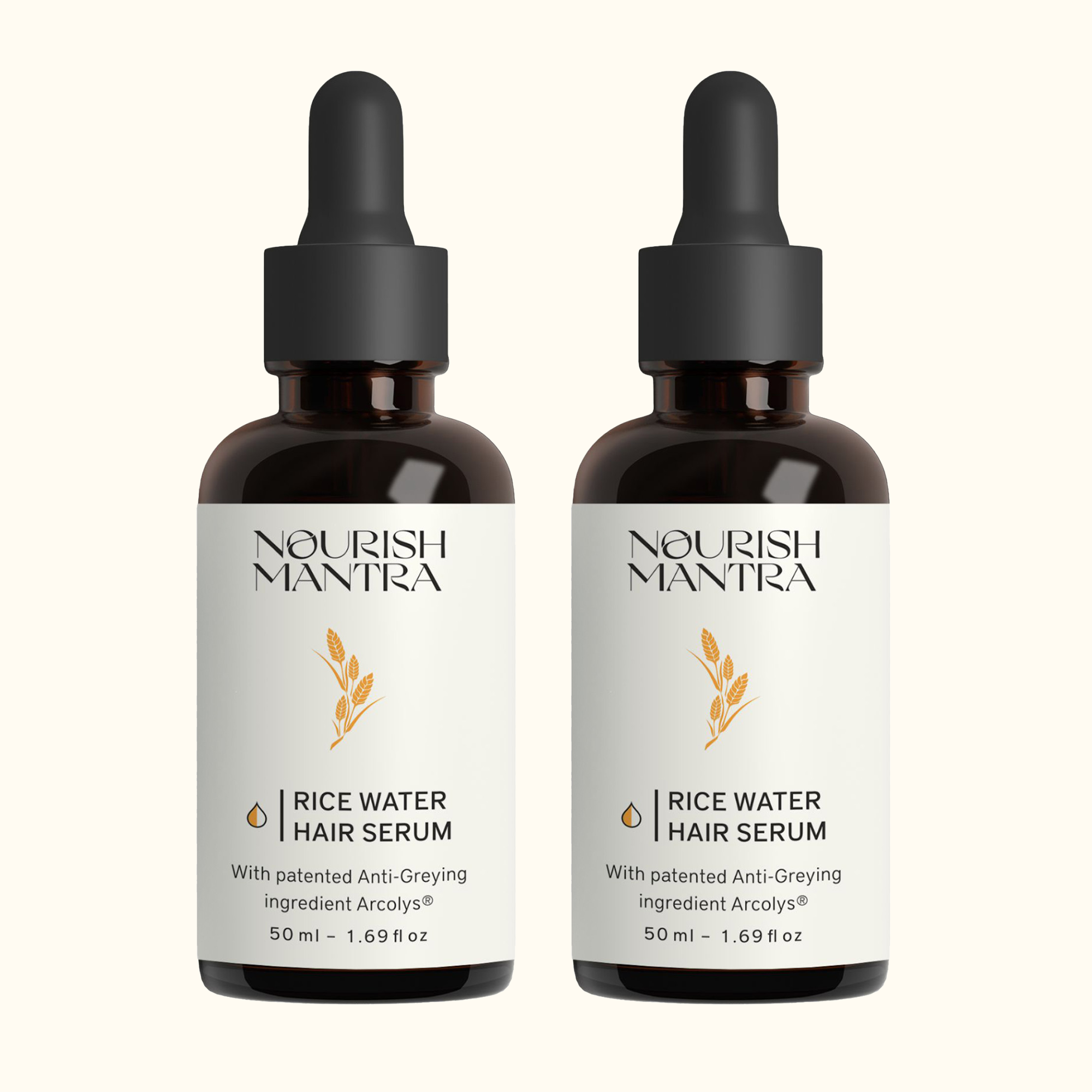 Nourish Mantra Anti-Greying Rice Water Hair Serum - 50 ml (Pack of 2)