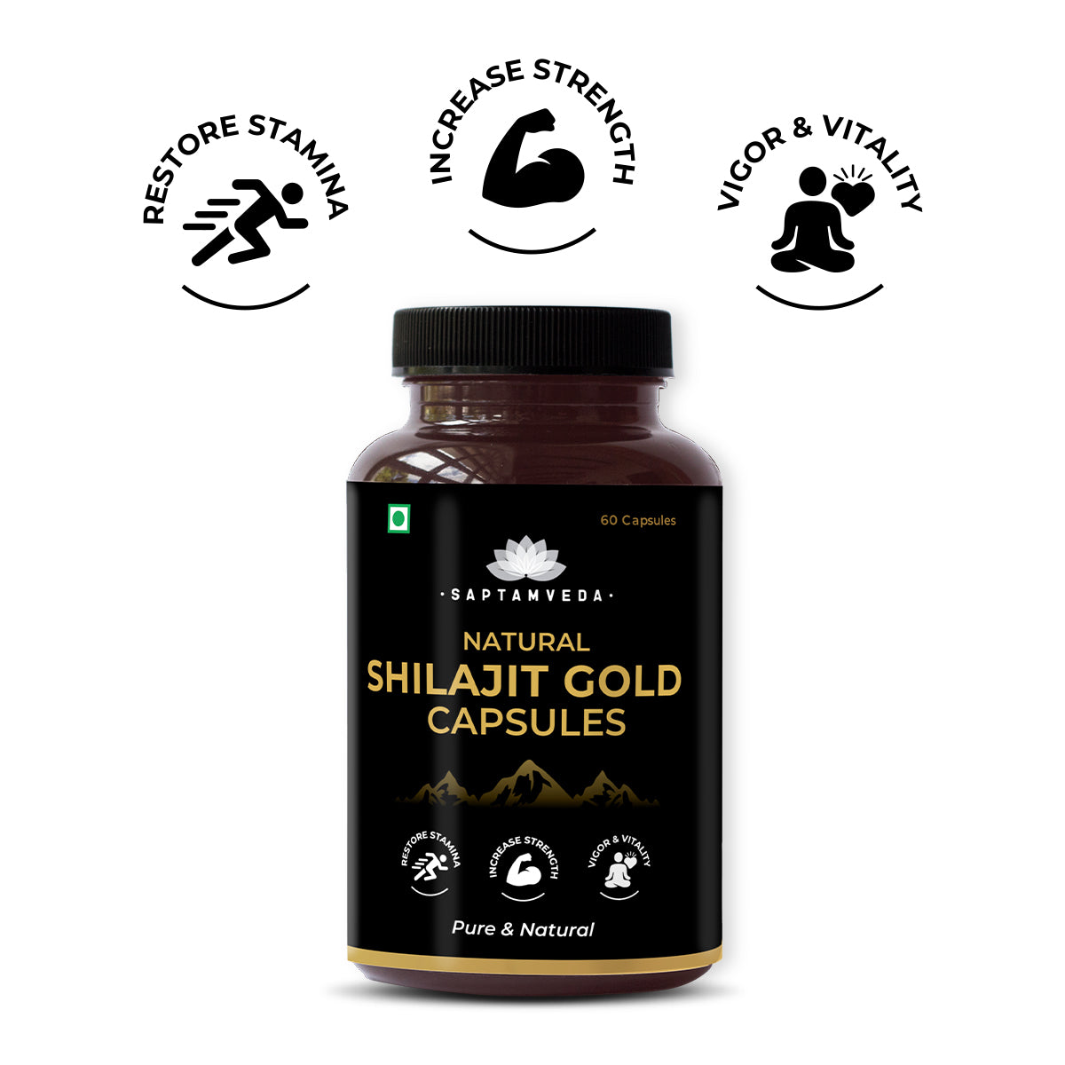 Saptamveda Shilajit Gold Capsule - 60 tabs