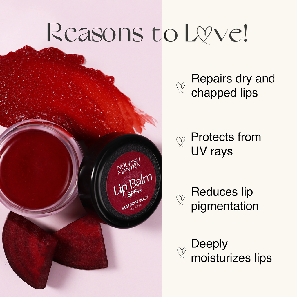 Nourish Mantra Beetroot Blast Lip Balm for Dry Chapped Lips - 12 gms