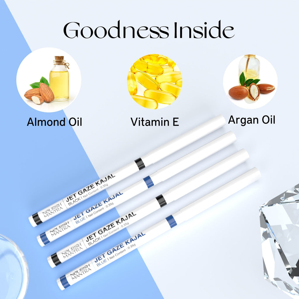 Nourish Mantra Jet Gaze Eye Kajal (Blue) - 0.35 gms