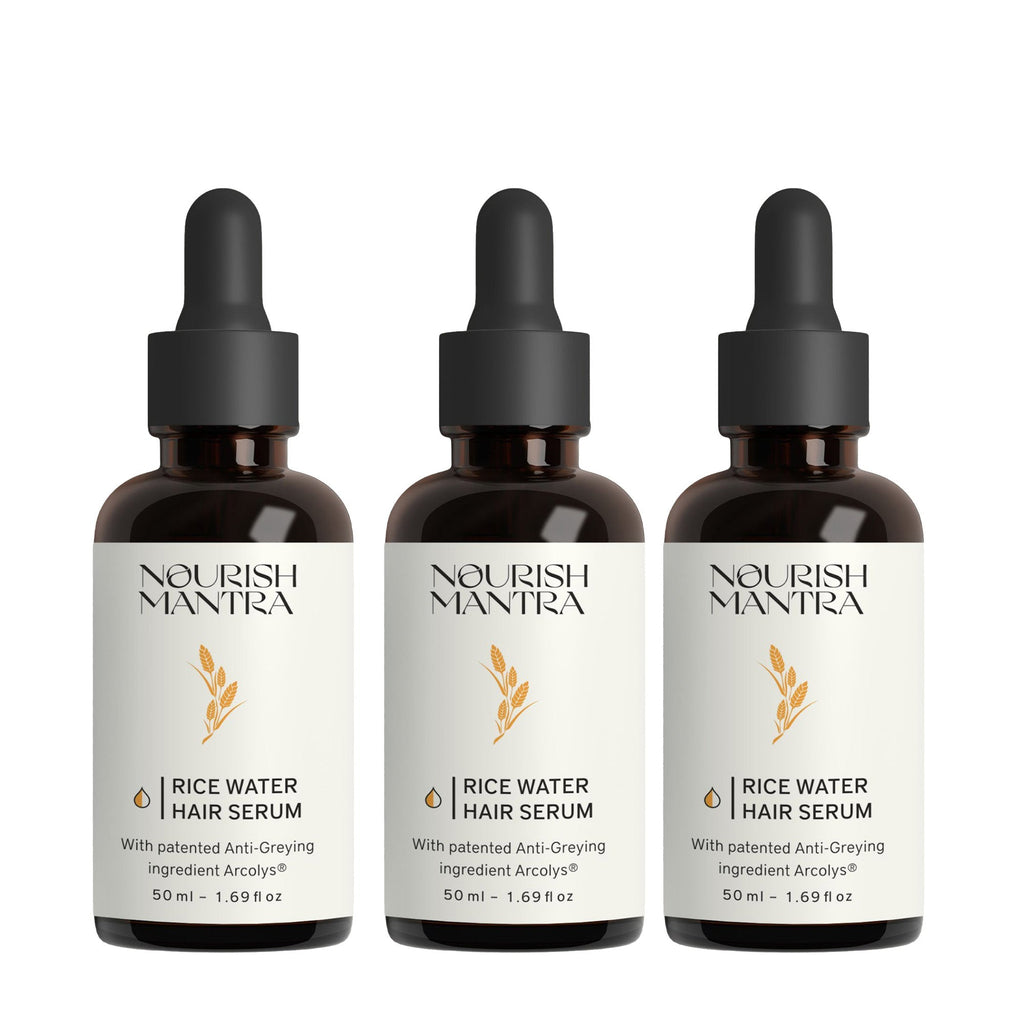 Nourish Mantra Anti-Greying Rice Water Hair Serum - 50 ml (Pack of 3)