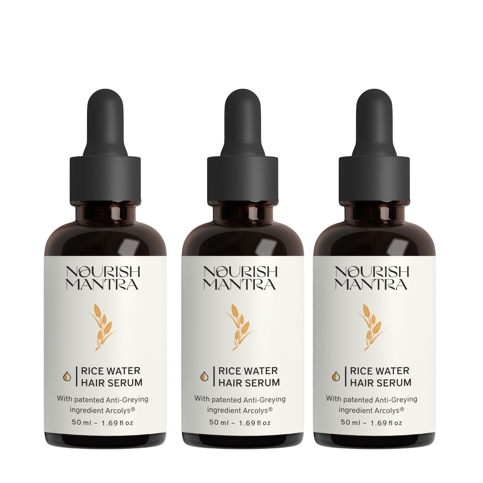 Nourish Mantra Anti-Greying Rice Water Hair Serum - 50 ml (Pack of 3)