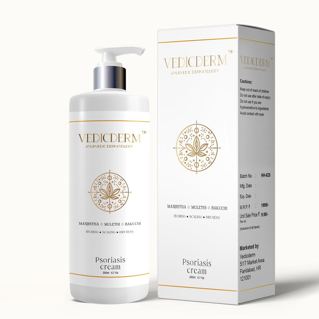 Vedicderm Skin Support Cream With 2% Bakuchi Extract - 200 Gms