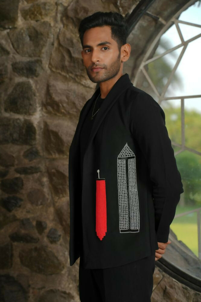 Statement Embroidered Black Co-Ord Set by Hilo Design
