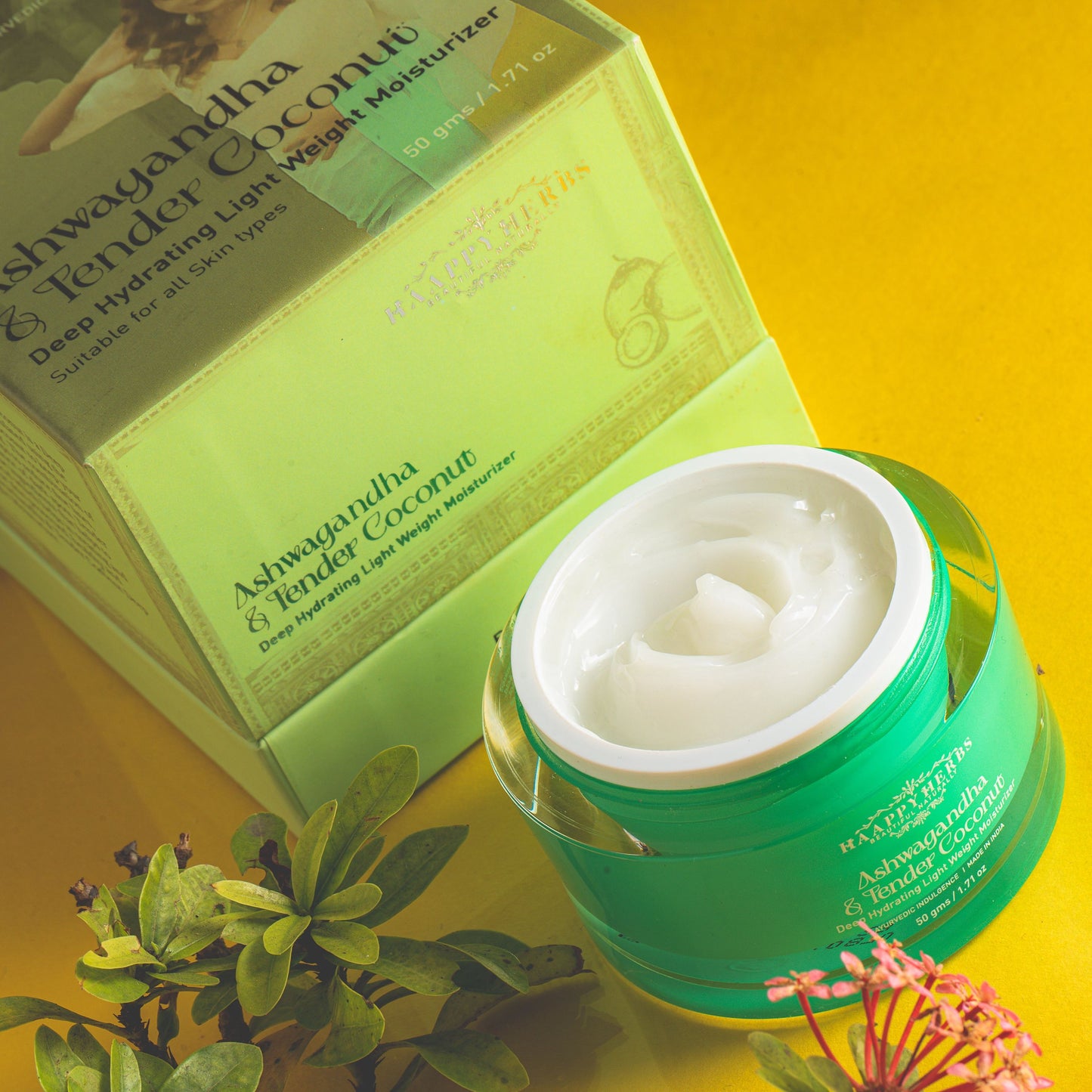 Haappyherbs Ashwagandha & Tender Coconut Deep Hydrating Light Weight Moisturizer