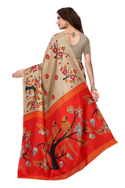 Vamika Chiku Kalamkari With Jhalar Khadi Silk Saree