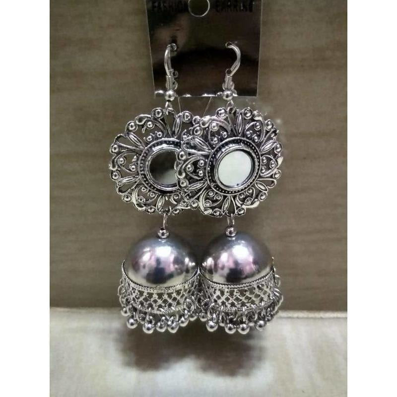MS Fashion India Round Flower Design Hanging Jhumka Earrings
