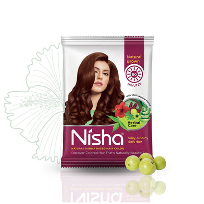 Nisha Henna Based Hair Colour For Women & Men Natural Brown