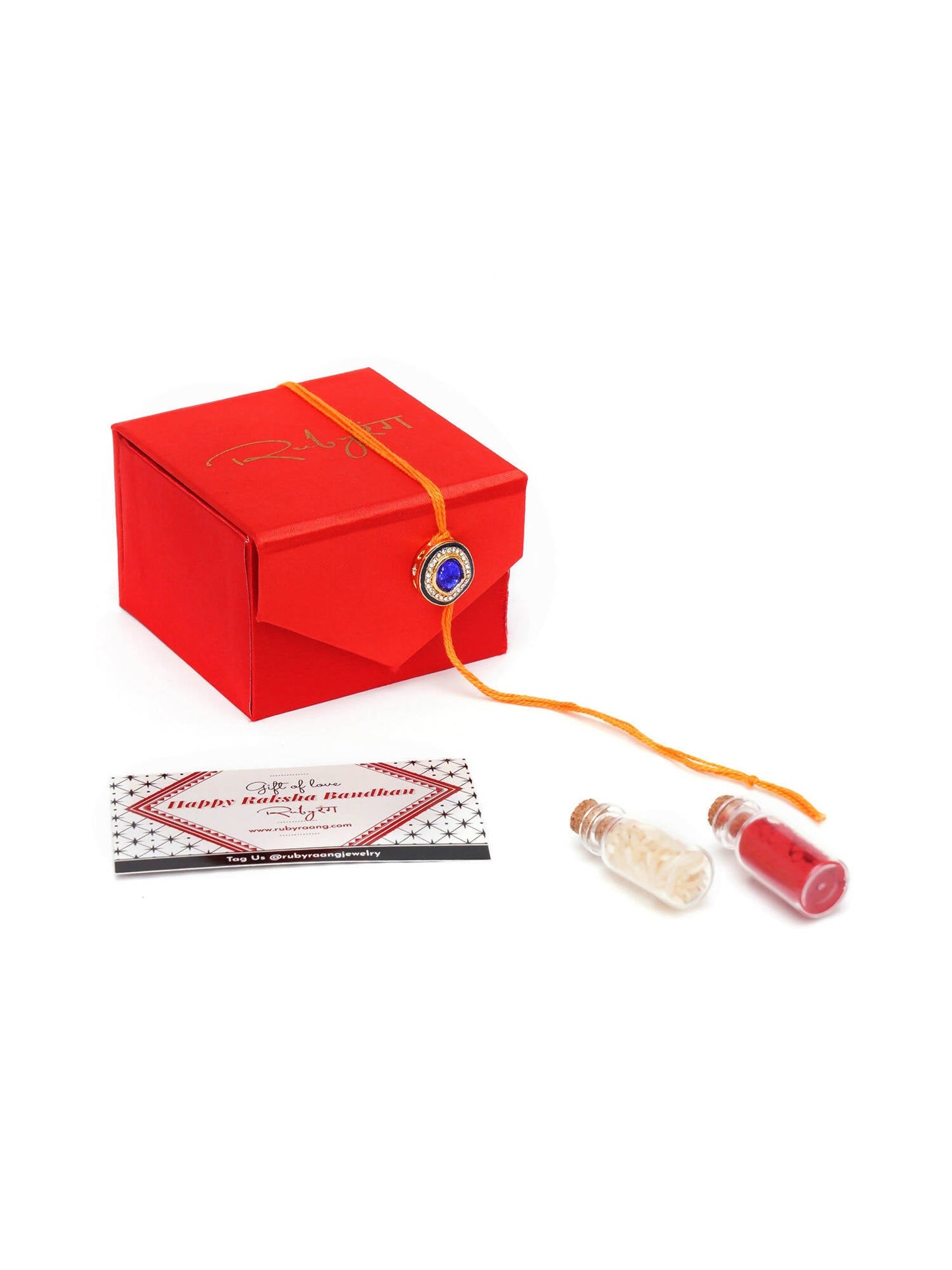 Designer kundan Rakhi - Ruby Raang