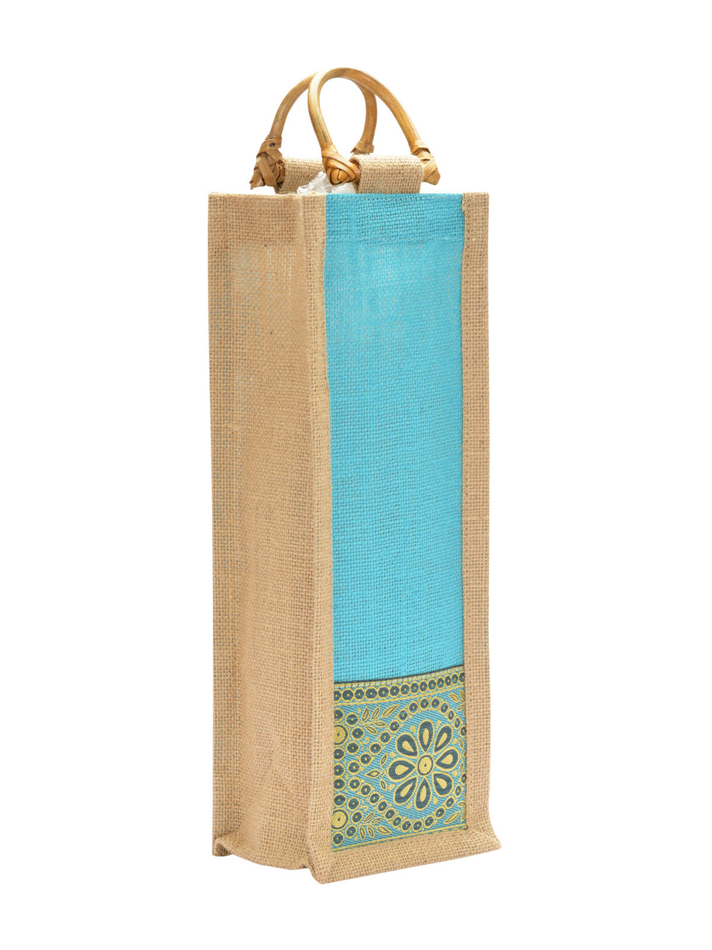 Jute Cottage Bottle Bag With Lace / Print