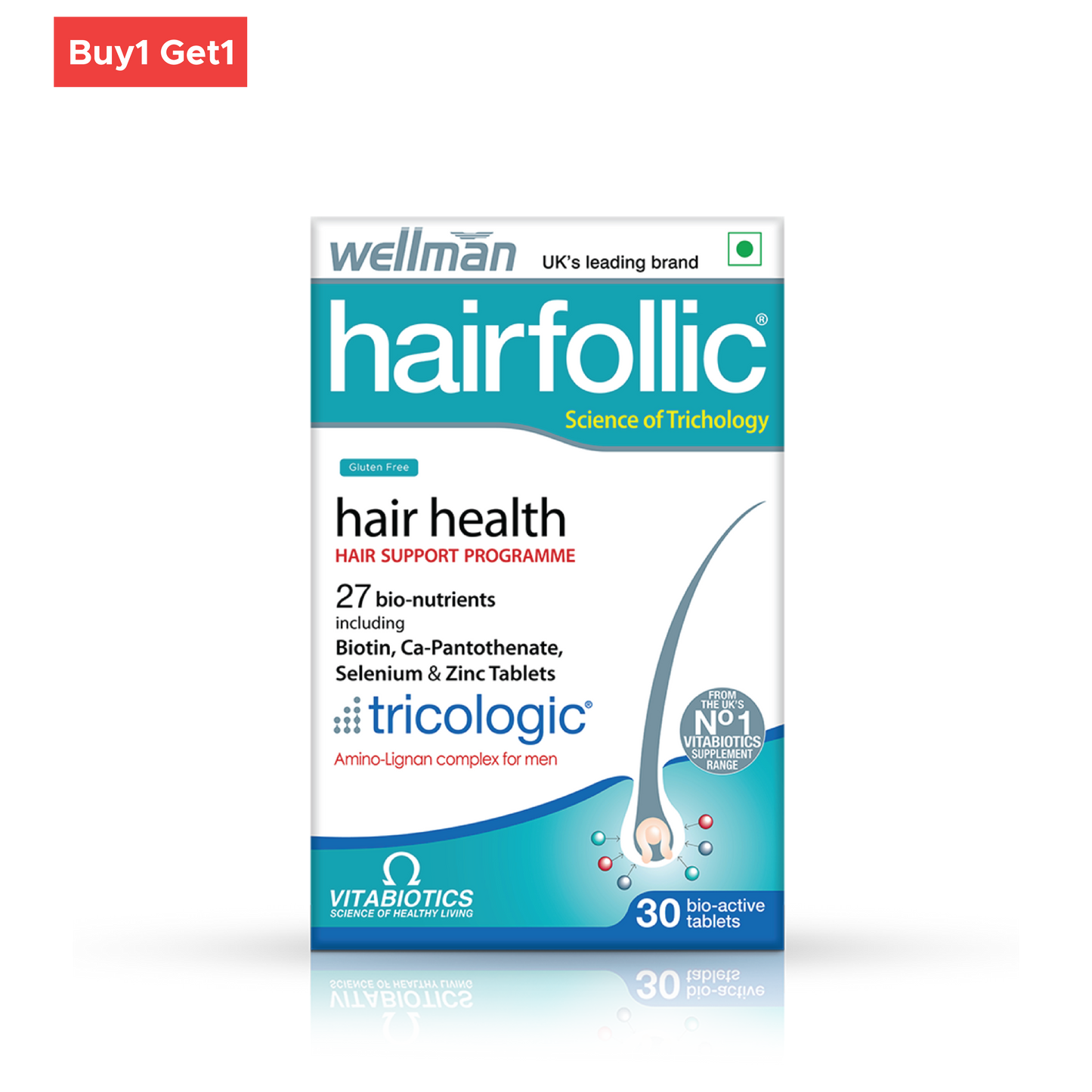 Vitabiotics Wellman Hairfollic - 30 tabs