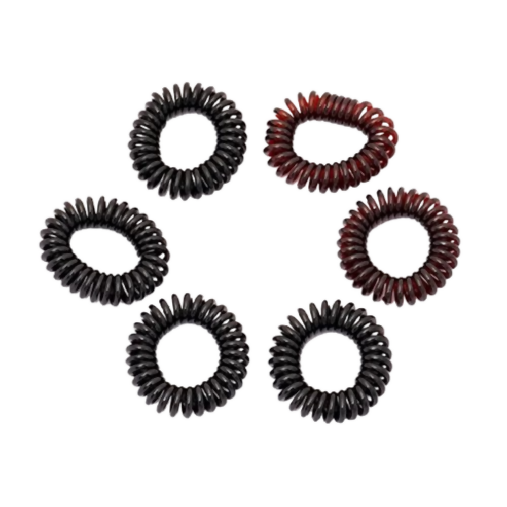 Bronson Professional Spiral Hair Ties Rubber Band - Dark Brown