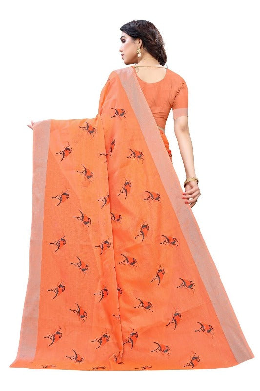 Vamika Orange Chanderi Designer Saree (SERIN ORANGE)