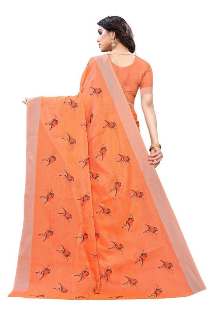Vamika Orange Chanderi Designer Saree (SERIN ORANGE)