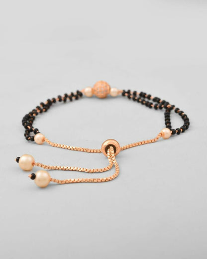 VOJ Gold-Polished AD Stone Studded Mangalsutra Bracalet