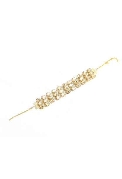 Mominos Fashion Johar Kamal Gold-Polished Finish Stone Choker For Women (Golden)