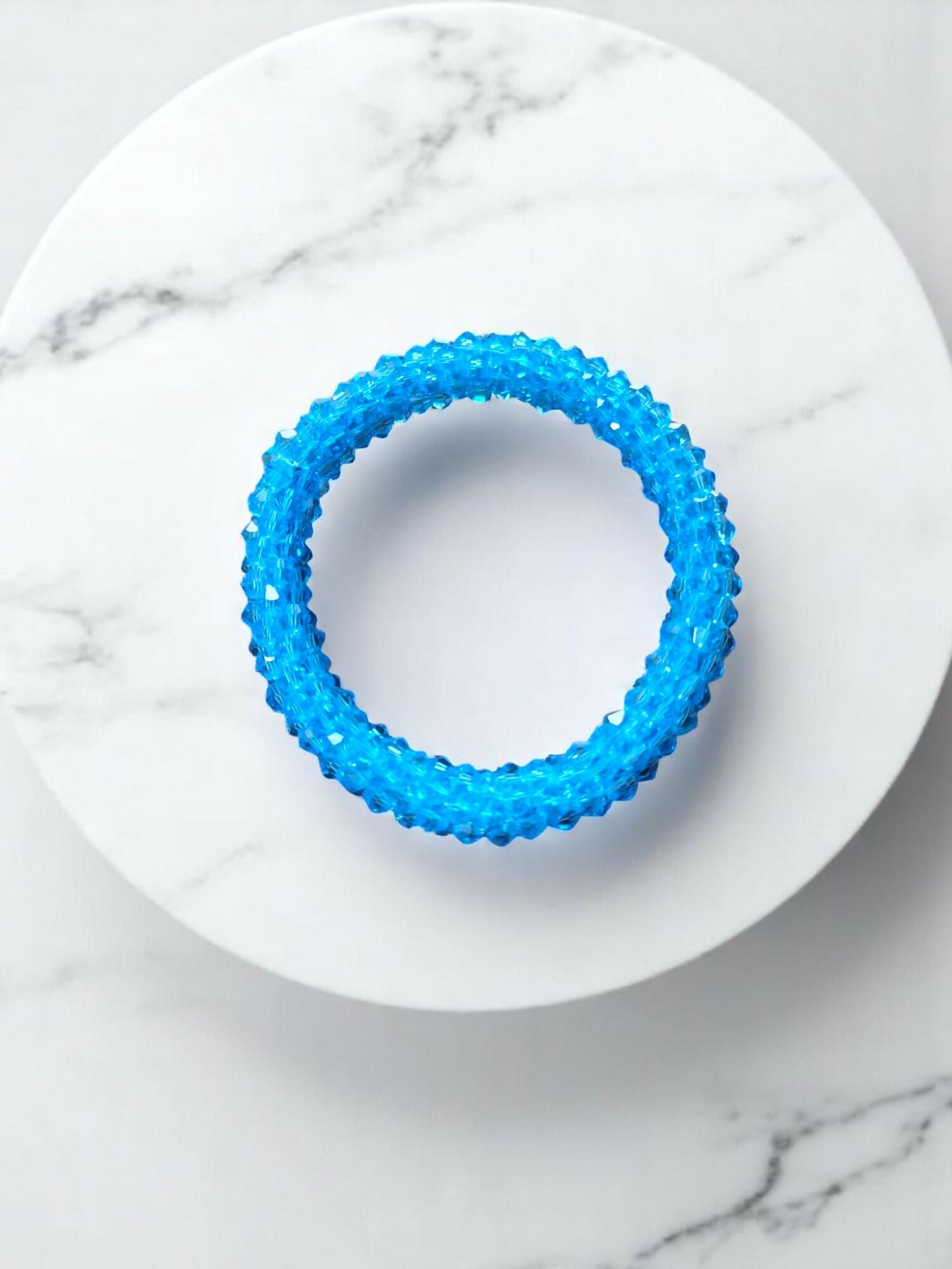 Inhanns Unisex Crystal Bloom – Adjustable Crystal Bead Bracelets - Sky Blue