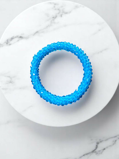 Inhanns Unisex Crystal Bloom – Adjustable Crystal Bead Bracelets - Sky Blue