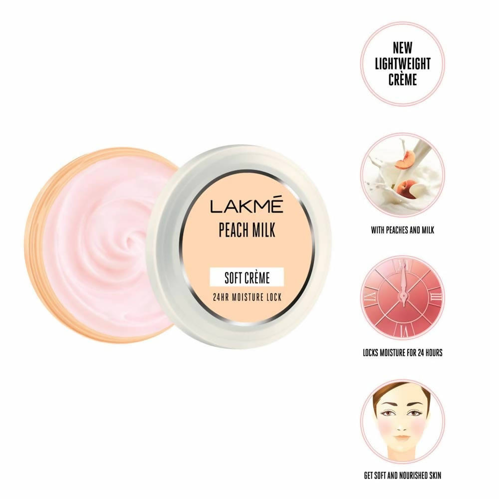 Lakme Peach Milk Soft Creme 24Hr Moisture Lock - 100 gms