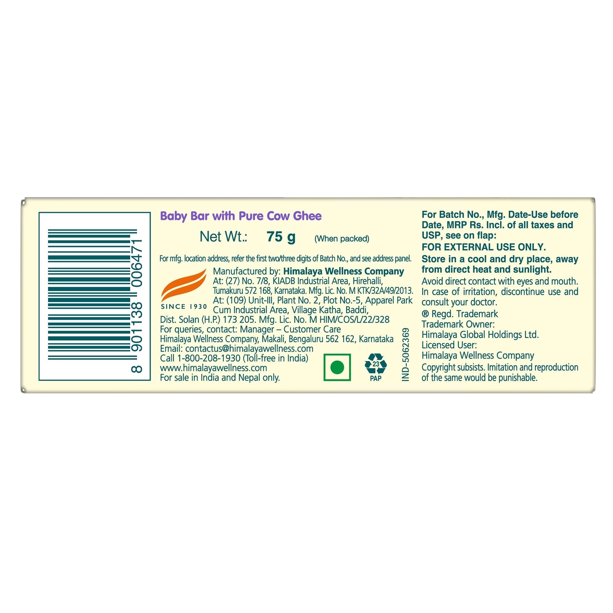 Himalaya Baby Bar with Pure Cow Ghee
