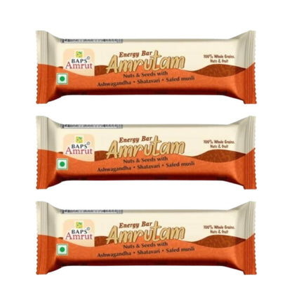 Baps Amrut Energy Bar Amrutam (Nuts & Seeds With Ashwagandha , Shatavari , Safed Musli)