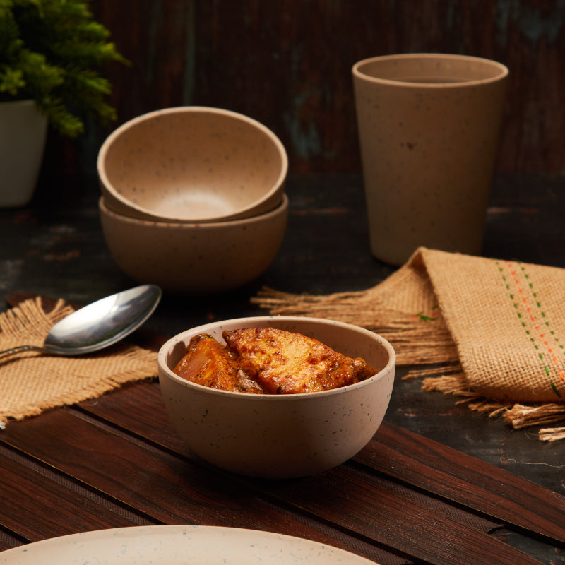 Bamboo Fibre Bowl | 4 inches | Set of 6 | Multiple Designs