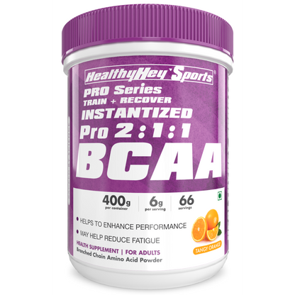 HealthyHey BCAA Powder 2:1:1 - Tangy Orange - 250 gms