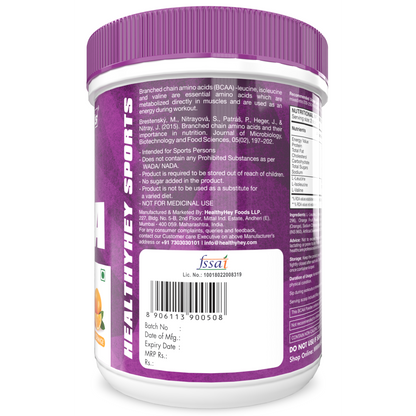 HealthyHey BCAA Powder 2:1:1 - Tangy Orange - 250 gms