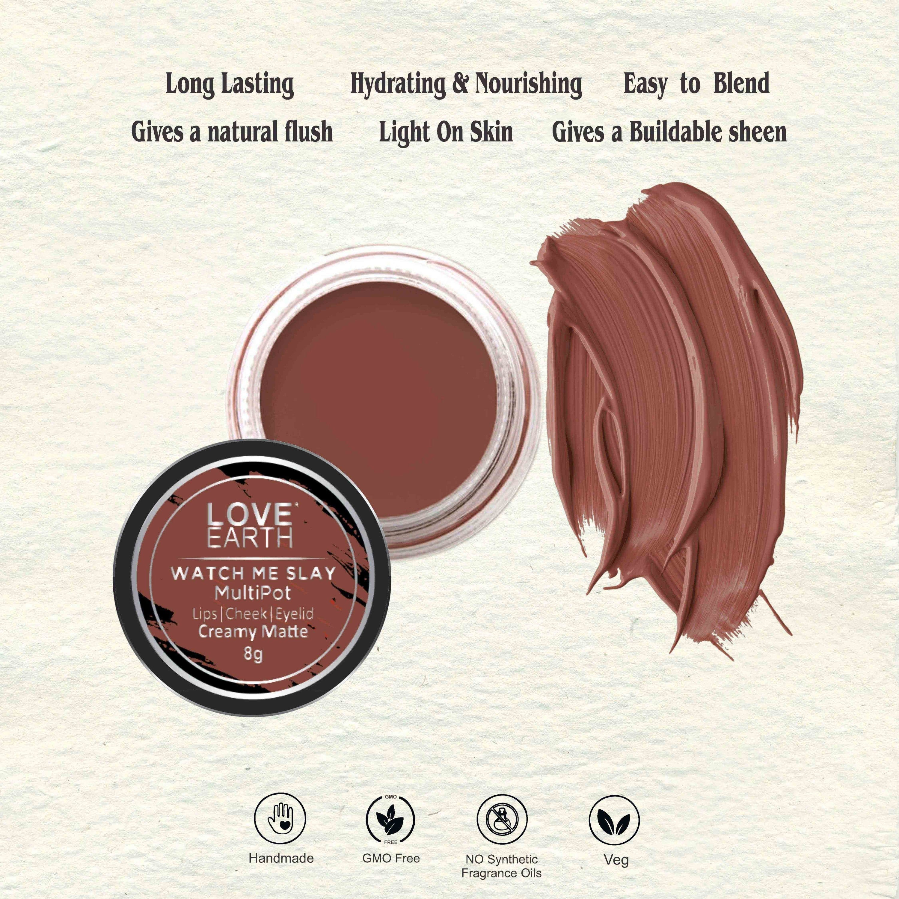 Love Earth Watch Me Slay Multipot Lip And Cheek Tint - 8 gms