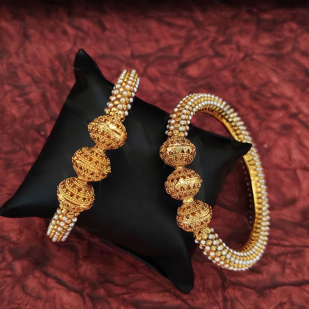 JS Fashion High Gold Designer Fancy Design Party Wear Beautiful Bangle Set