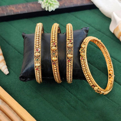 JS Fashion Antique Gold Designer Bangles Set For Women