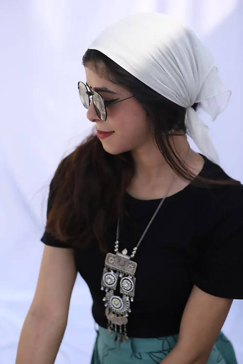 Diva Globe White Chiffon Bhandana