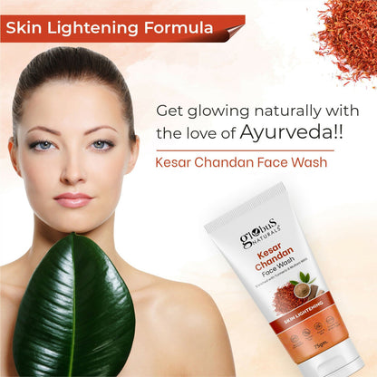 Globus Naturals Kesar Chandan Skin Lightening & Tan Removal Face wash, Suitable For All Skin Types