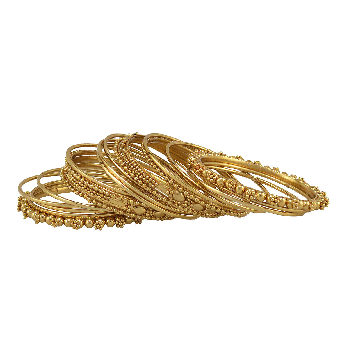 Gold-Polished Alloy Gold Trendy Bangle Set - The Pari