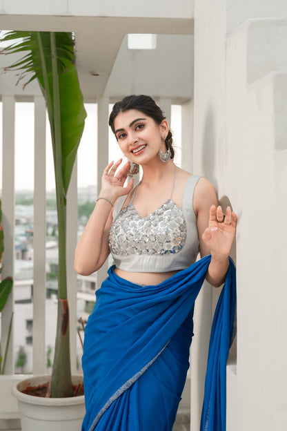 Amodini Designer Studio Women Embellished Sweetheart Neck Saree Blouse