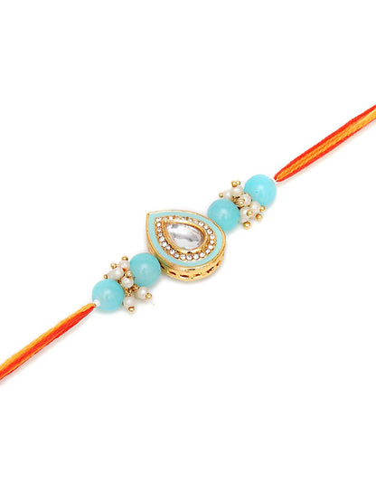Designer kundan Rakhi - Ruby Raang