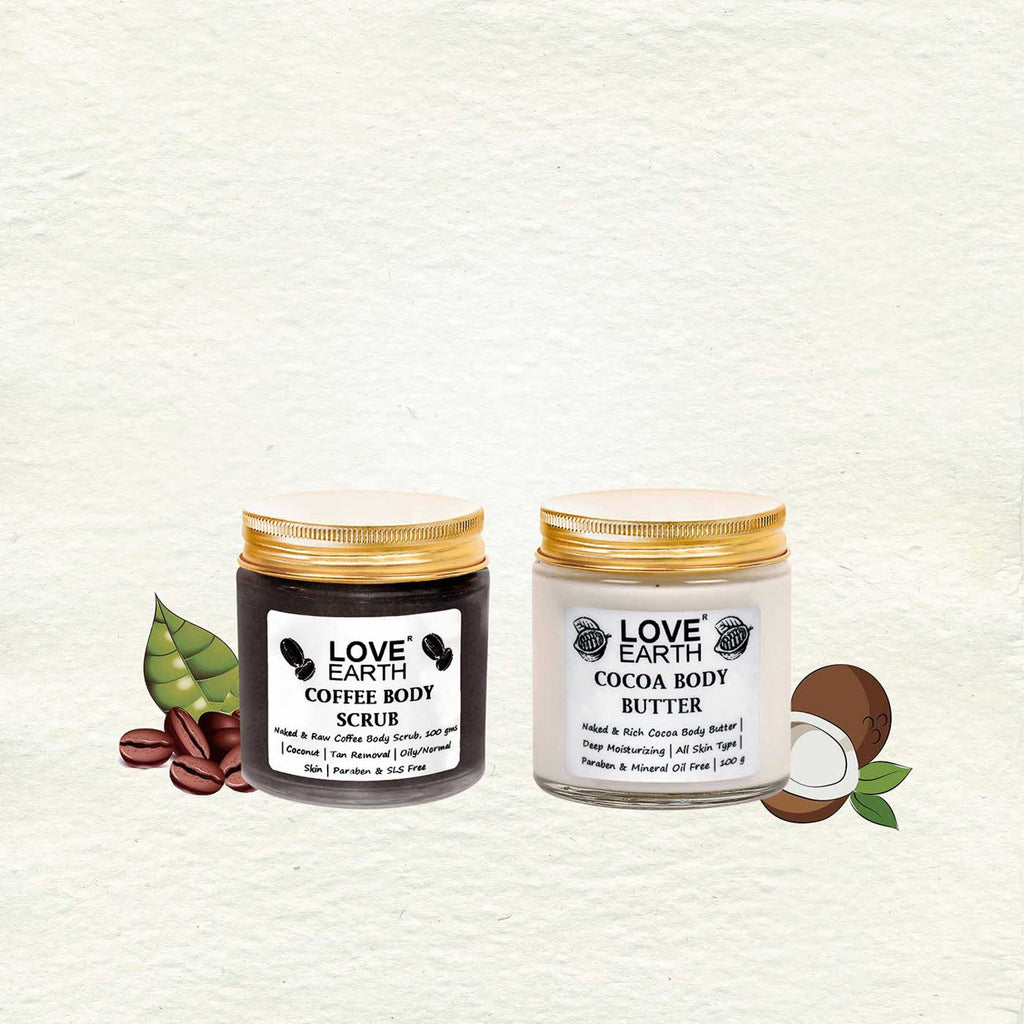 Love Earth Body Polish Kit – Coffee Body Scrub & Cocoa Body Butter
