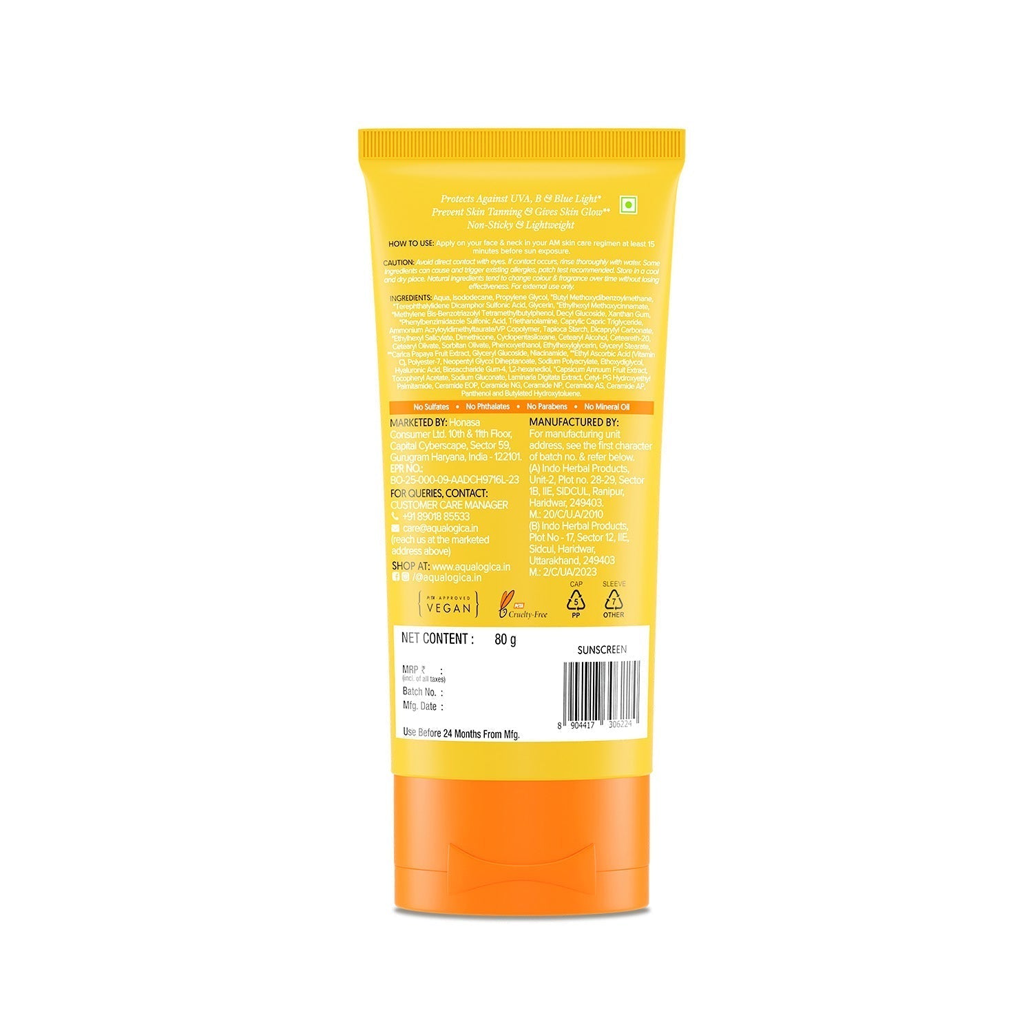 Aqualogica Glow+ Dewy Sunscreen SPF 50+ PA++++ - 80 gms