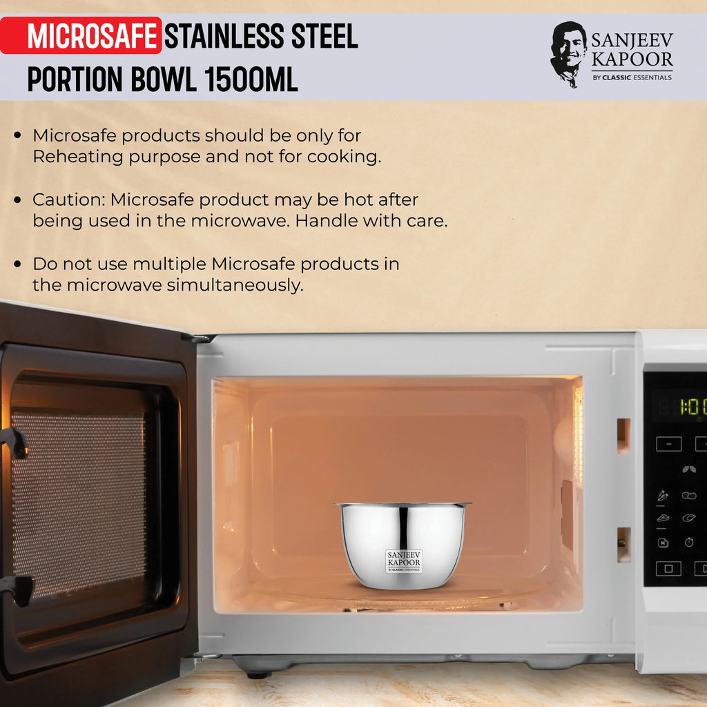 Classic Essentials MICROSAFE Stainless Steel Portion Bowl 1500ml
