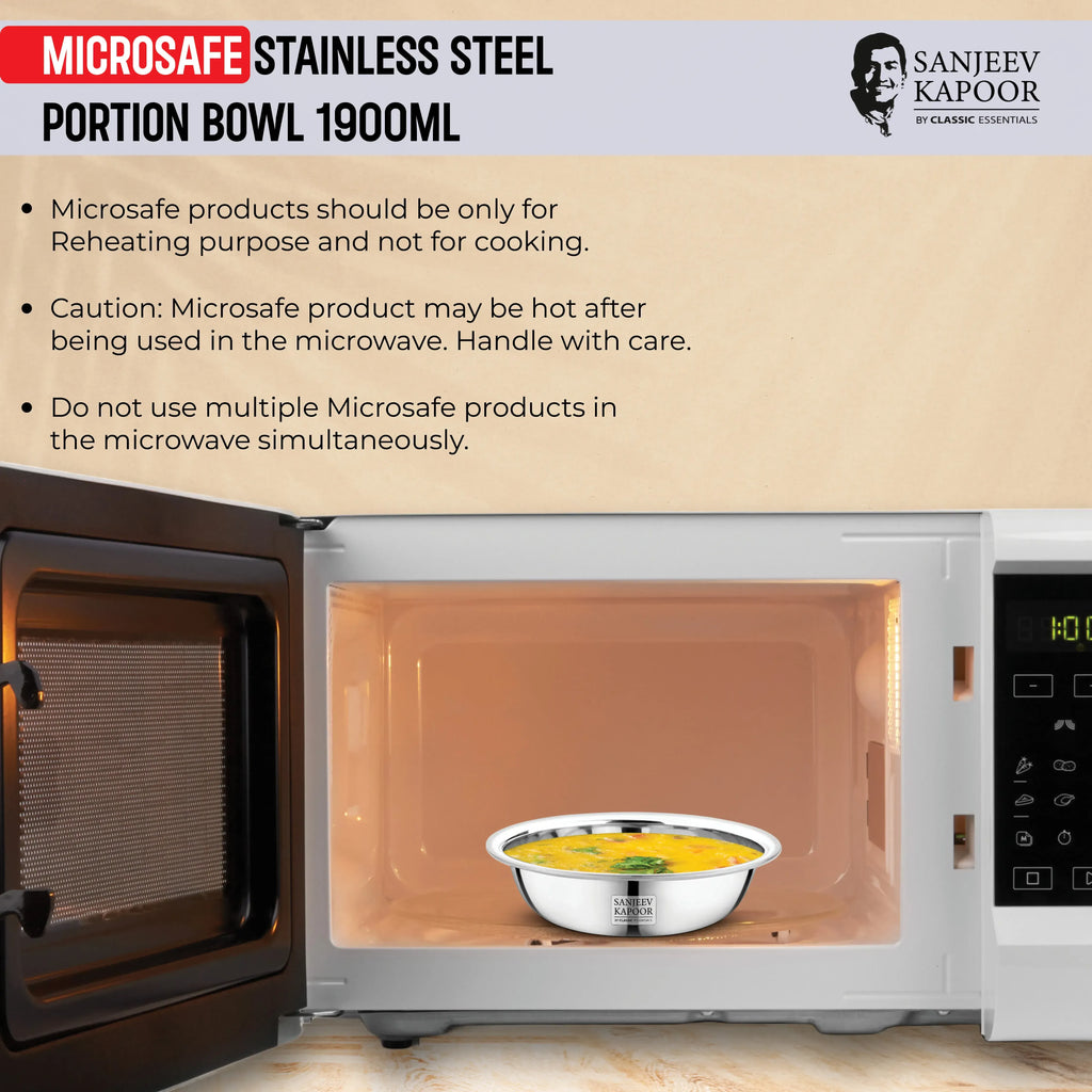 Classic Essentials MICROSAFE Stainless Steel Portion Bowl 1900ml