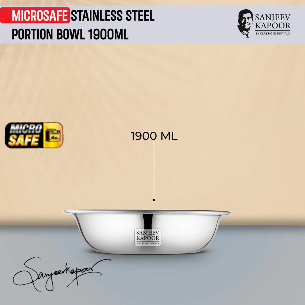 Classic Essentials MICROSAFE Stainless Steel Portion Bowl 1900ml