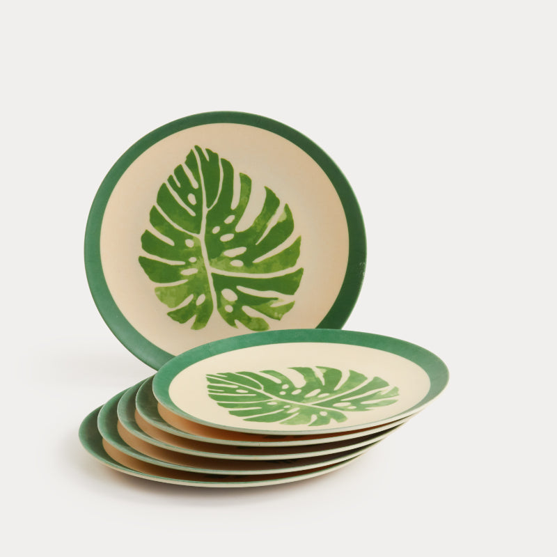 Bamboo Fibre Plate | 8 inches | Set of 6 | Multiple Designs