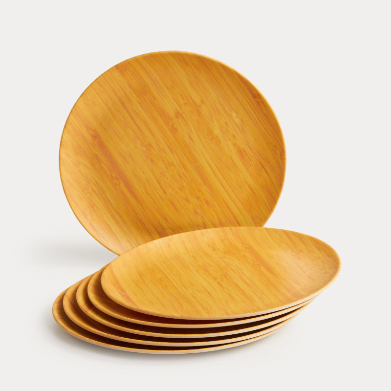 Bamboo Fibre Plate | 10 inches | Set of 6 | Multiple Designs